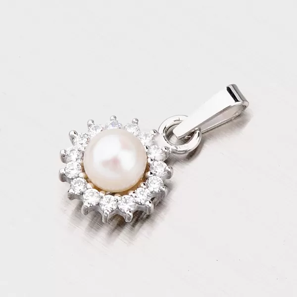 Zlatý prívesok s perlou a so zirkónmi 357P-130104