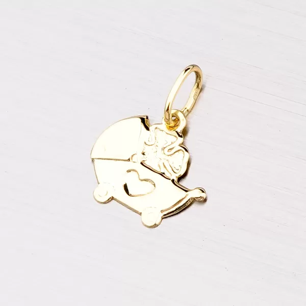 Zlatý prívesok - kočík 322P -131125