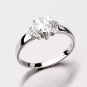 Prsteň z bieleho zlata so zirkónmi 356-0026