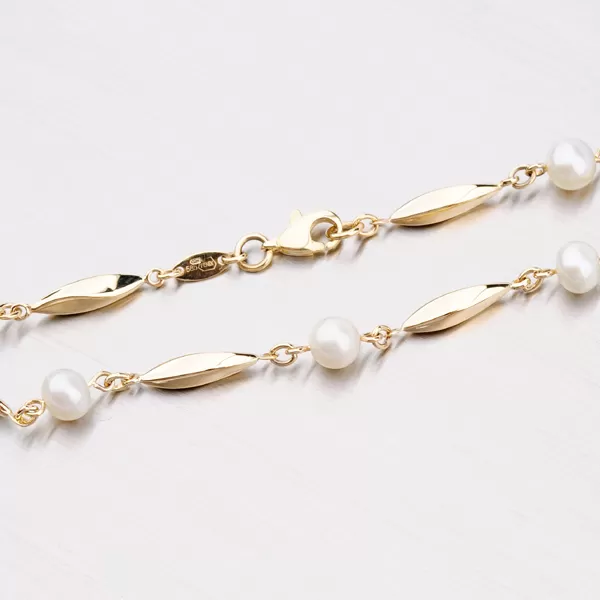 Zlatý náramok s perlami 44-1711