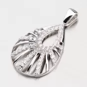 Strieborný prívesok v tvare slzy ZS-006P-OKS