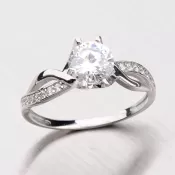 Prsteň z bieleho zlata so zirkónmi 456-5065