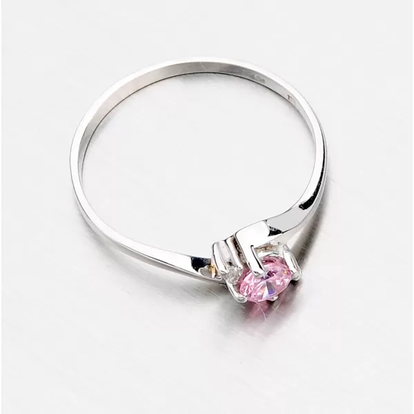 Prsteň s ružovým zirkónom 356-0106R
