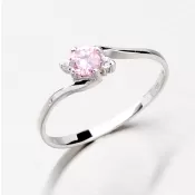 Prsteň s ružovým zirkónom 356-0106R