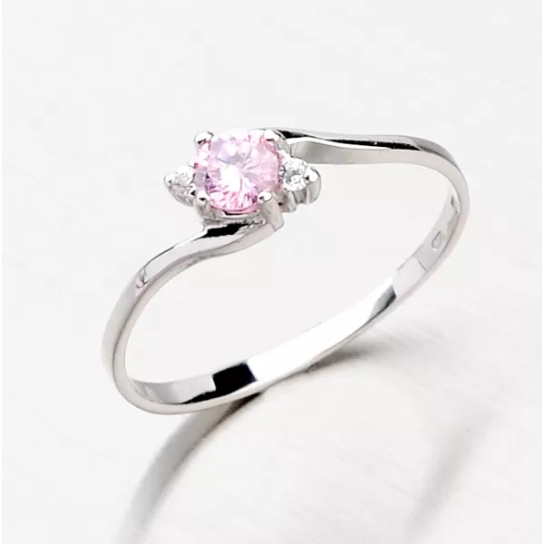 Prsteň s ružovým zirkónom 356-0106R