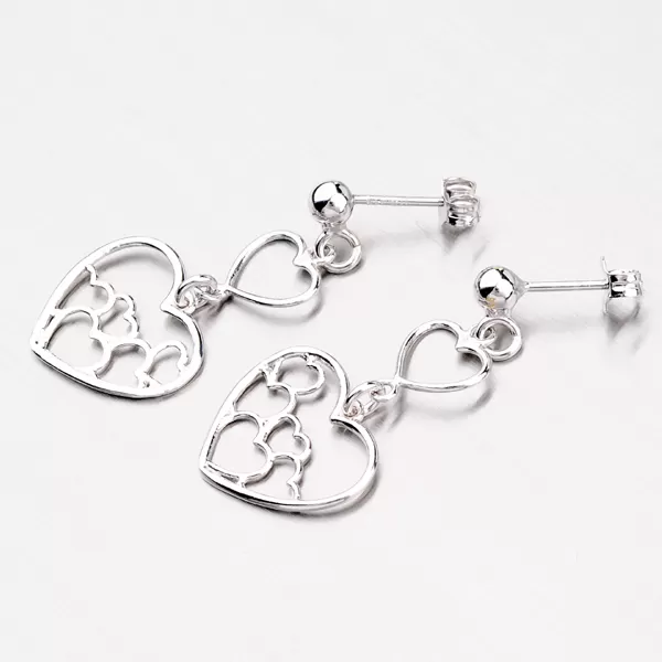 Visiace náušnice so srdiečkami E1700714-0331