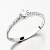 Prsteň z bieleho zlata so zirkónmi 356-0223