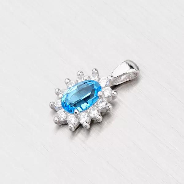 Strieborný prívesok s modrým zirkónom YNG3073