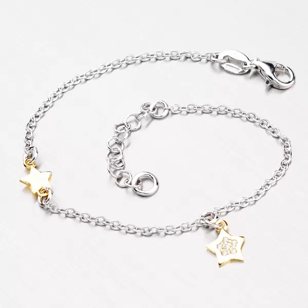 Dámsky náramok strieborný 925 prívesky a zirkóny B1600311-0331-SLX