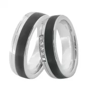 Oceľové snubné prstene s karbónom SC-88001