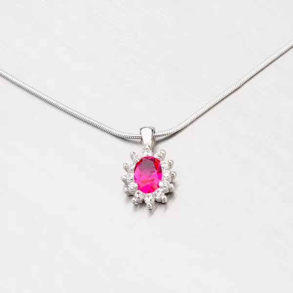 Strieborný prívesok s rubínom YNG3074