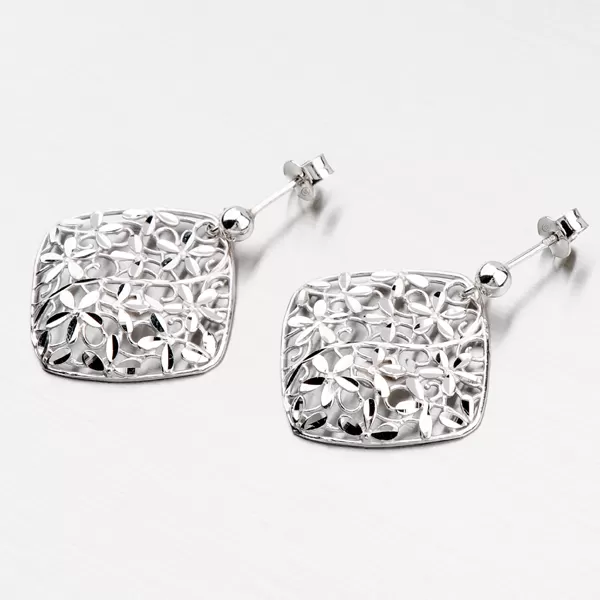 Visiace strieborné náušnice E1300414-2142-SLX