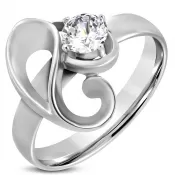 Oceľový prsteň so zirkónom GRCZ177