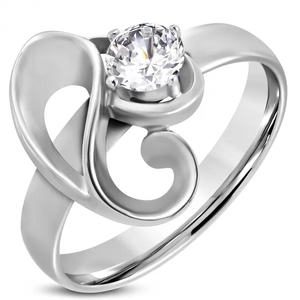 Oceľový prsteň so zirkónom GRCZ177