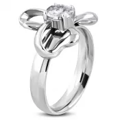 Oceľový prsteň so zirkónom GNRE082