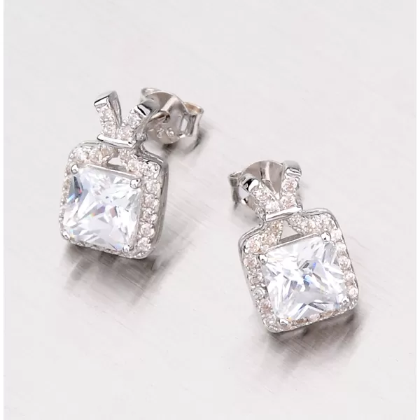 Strieborné náušnice so zirkónmi AE1063