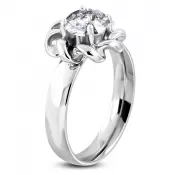 Prsteň so zirkónom z ocele GNRE087