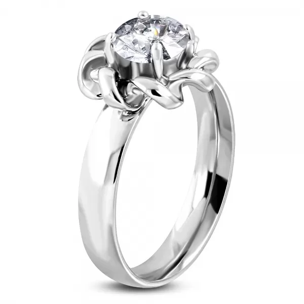 Prsteň so zirkónom z ocele GNRE087