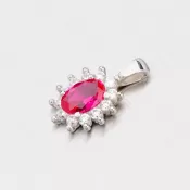 Strieborný prívesok s rubínom YNG3074