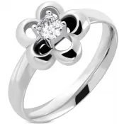 Oceľový prsteň v tvare kvietku GNRE060