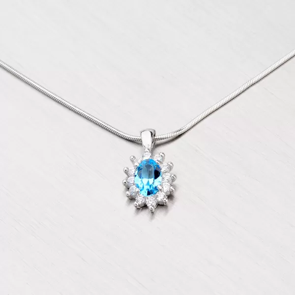 Strieborný prívesok s modrým zirkónom YNG3073