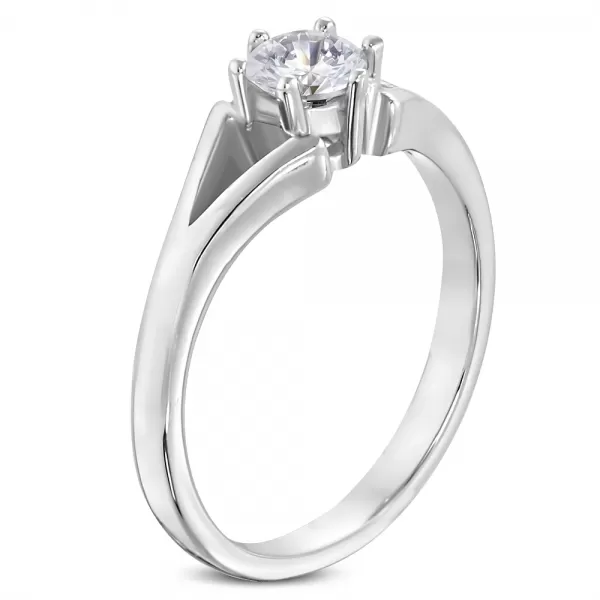 Prsteň z ocele so zirkónom GRCZ078