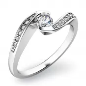 Zásnubný prsteň biele zlato 585/1000 prírodný diamant 0,220 ct G/SI ZP-10844D