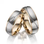 Oceľové snubné prstene so zirkónmi SP-ES-021