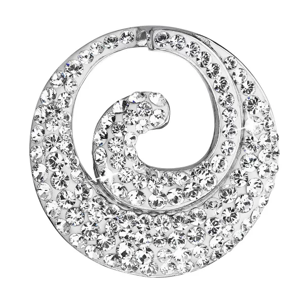 Strieborný prívesok s kryštálmi Swarovski biele kolo 34186.1 Crystal