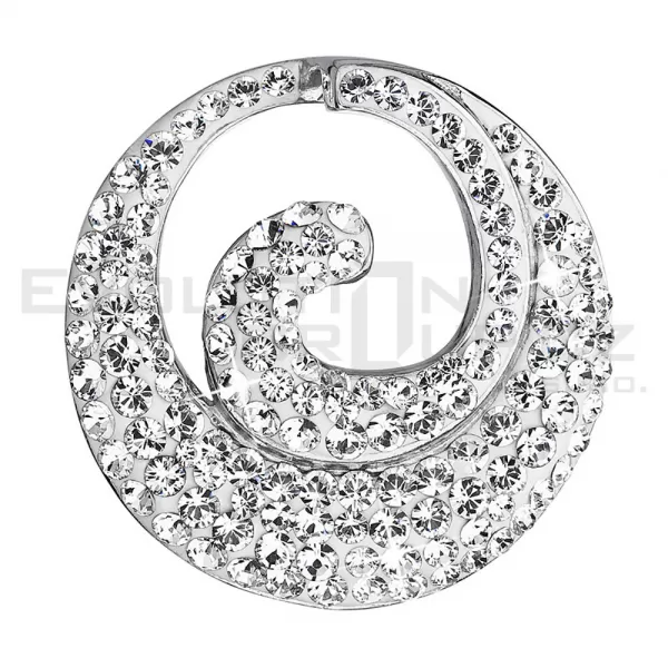 Strieborný prívesok s kryštálmi Swarovski biele kolo 34186.1 Crystal