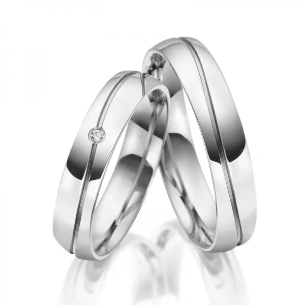 Svadobné obrúčky oceľový zirkón SP-ES-017