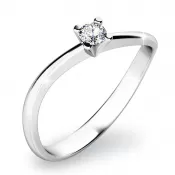 Zásnubný prsteň biele zlato 585/1000 prírodný diamant 0,052 ct G/SI ZP-10841D