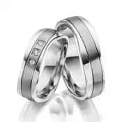 Svadobné obrúčky oceľový zirkón SP-ES-018