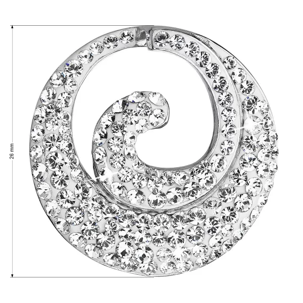 Strieborný prívesok s kryštálmi Swarovski biele kolo 34186.1 Crystal
