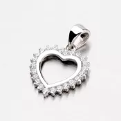 Strieborné srdce so zirkónmi X6AALP2985-RD-FCZ