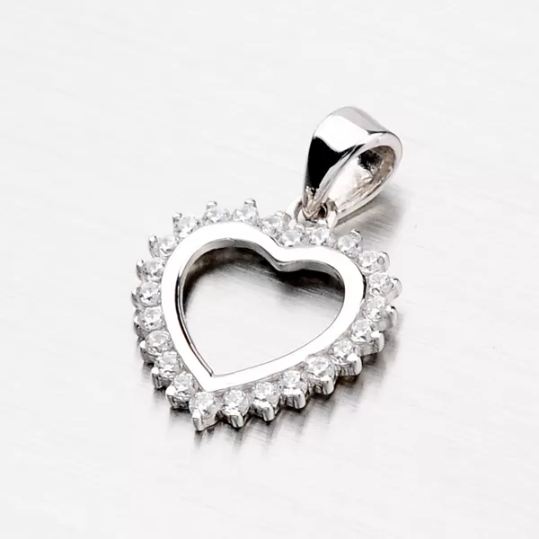 Strieborné srdce so zirkónmi X6AALP2985-RD-FCZ