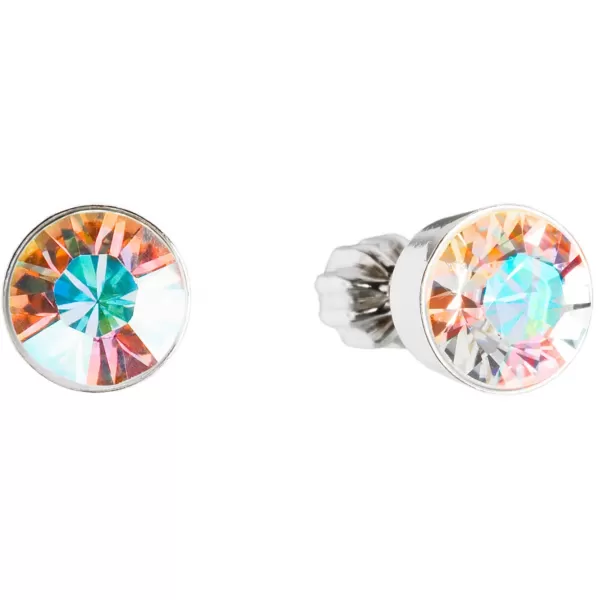 Strieborné náušnice pecka s kryštálmi Swarovski AB efekt okrúhle 31113.2