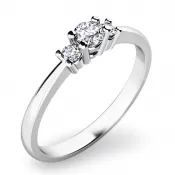Zásnubný prsteň biele zlato 585/1000 prírodný diamant 0,150 ct G/SI ZP-10843D