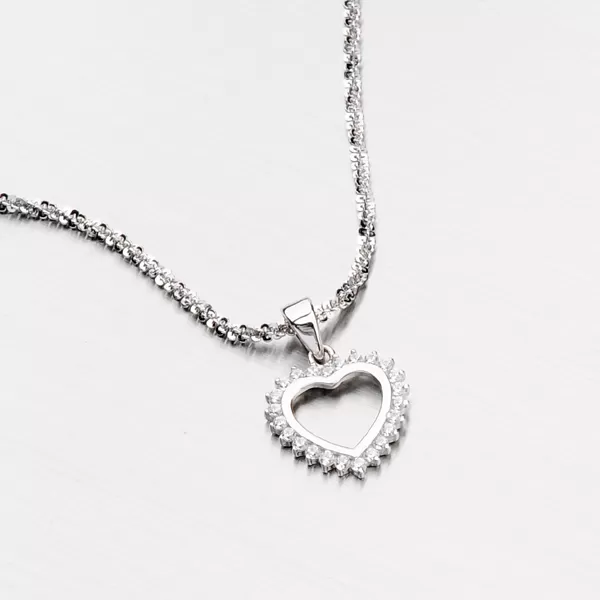 Strieborné srdce so zirkónmi X6AALP2985-RD-FCZ