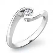 Zásnubný prsteň biele zlato 585/1000 prírodný diamant 0,150 ct G/SI ZP-10842D
