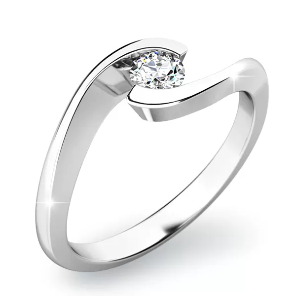 Zásnubný prsteň biele zlato 585/1000 prírodný diamant 0,150 ct G/SI ZP-10842D