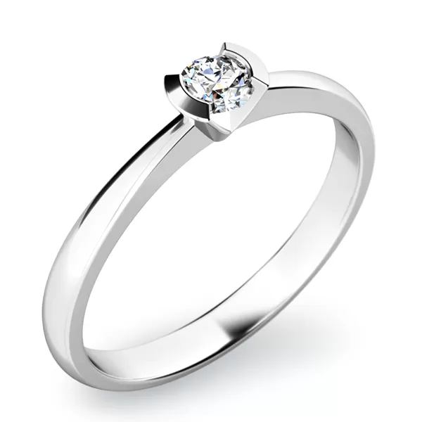 Zásnubný prsteň biele zlato 585/1000 prírodný diamant 0,060 ct G/SI ZP-10840D