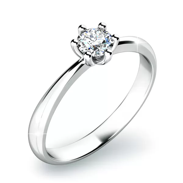 Zásnubný prsteň biele zlato 585/1000 prírodný diamant 0,155 ct G/SI ZP-10819D