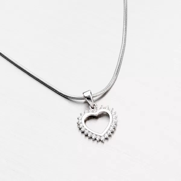 Strieborné srdce so zirkónmi X6AALP2985-RD-FCZ