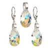 Súprava šperkov s kryštálmi Swarovski náušnice a prívesok AB efekt slza 39049.2