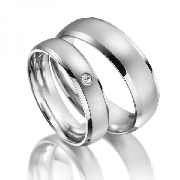 Oceľové snubné prstene so zirkónom SP-ES-013