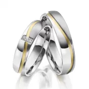 Svadobné obrúčky oceľový zirkón SP-ES-015