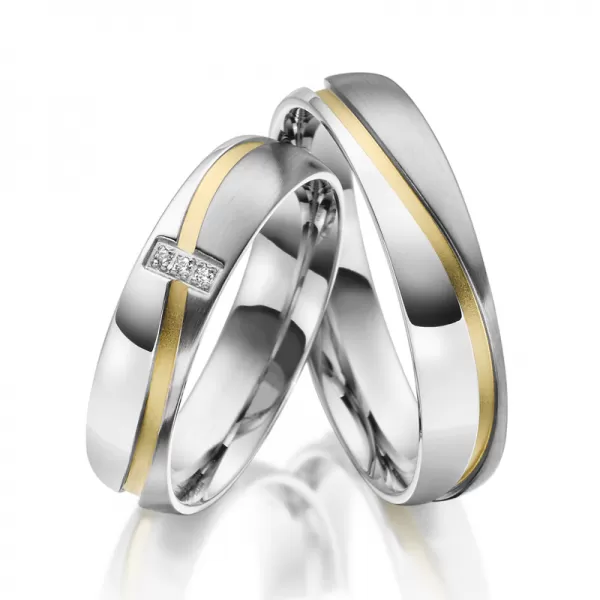 Svadobné obrúčky oceľový zirkón SP-ES-015