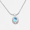 Strieborný prívesok so zirkónmi a akvamarínom P1502531-0851-SLX