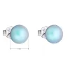 Strieborné náušnice pecka so svetlo modrou matnou Swarovski perlou 31142.3